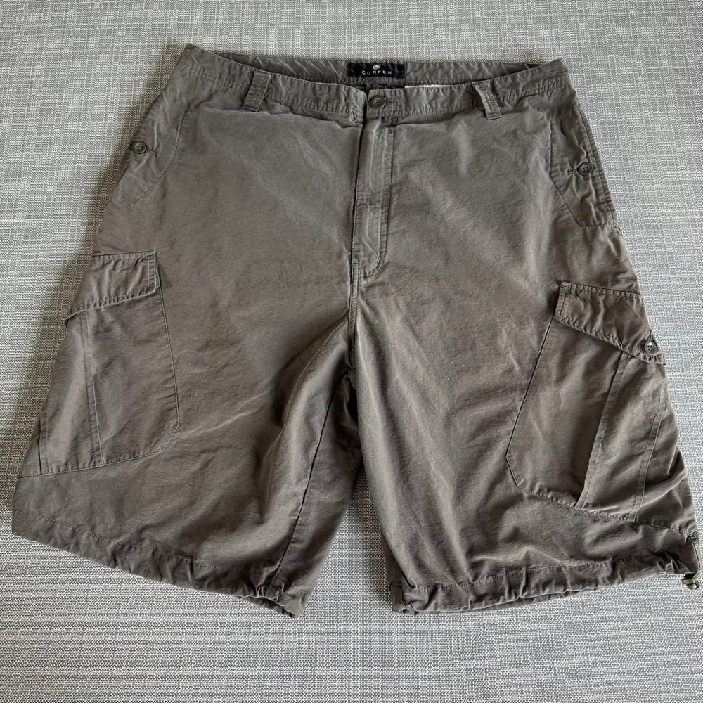 Curfew Khaki Cotton & Nylon Cargo Shorts Size 38x11